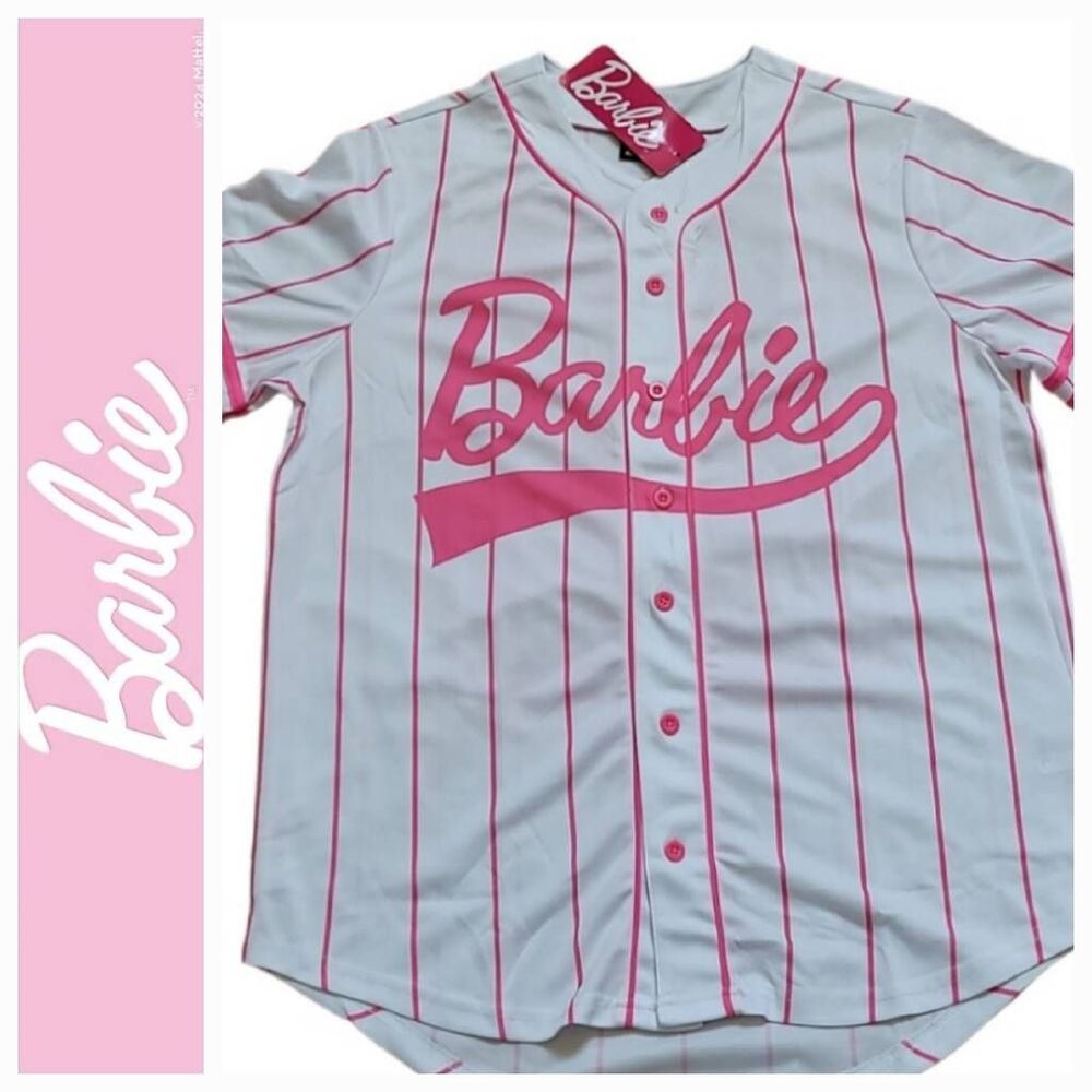 Barbie Icon Striped Button-Down Jersey